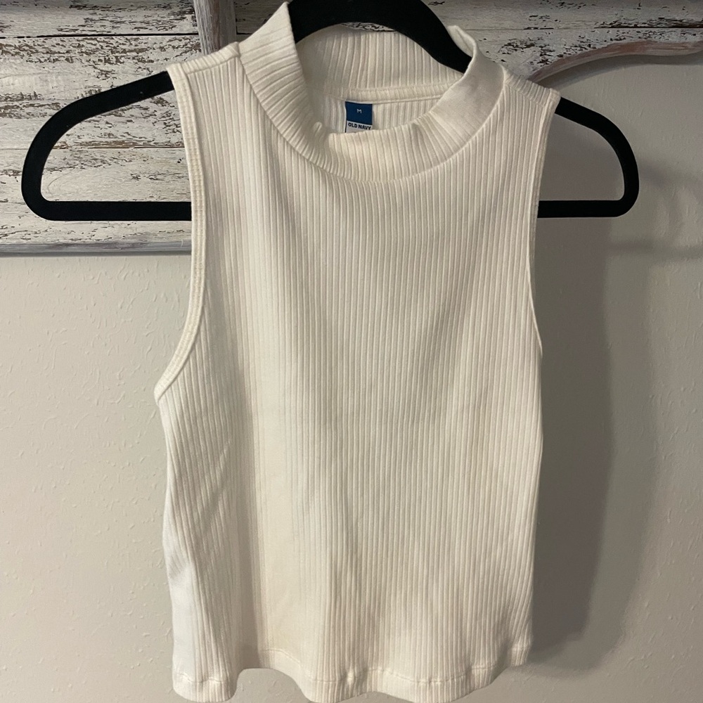 Old Navy Cream Ribbed Tank Top